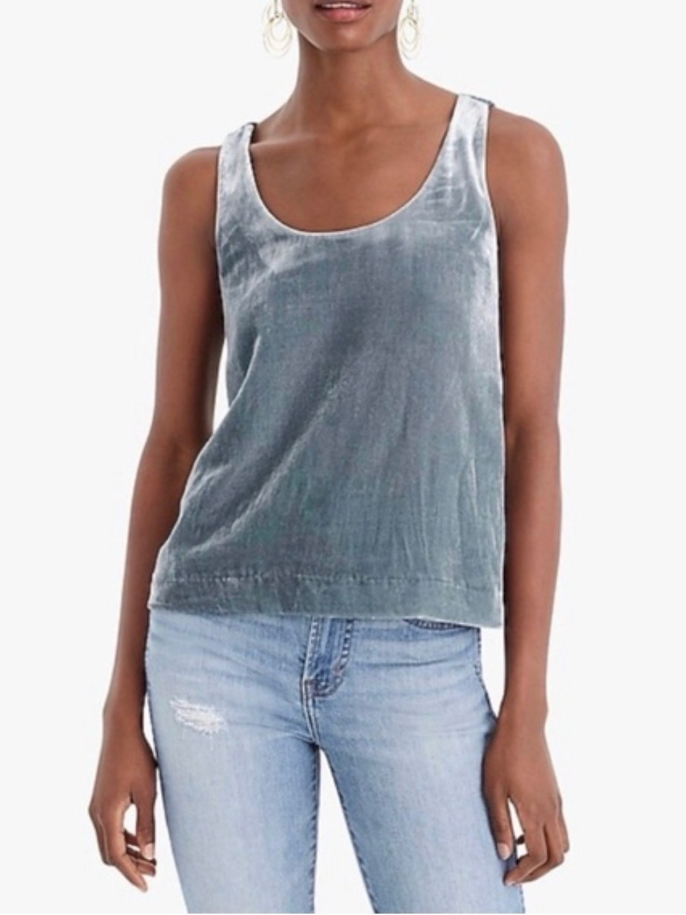 J. Crew Velvet Tank Top in Slate size 14